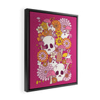 Spooky Mushroom Garden - Fuchsia Framed Canvas Print Gallery Image 2