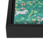 Spring Pattern of Bunnies with Turtles Framed Canvas Print Gallery Image 3