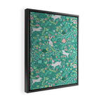 Spring Pattern of Bunnies with Turtles Framed Canvas Print Gallery Image 2