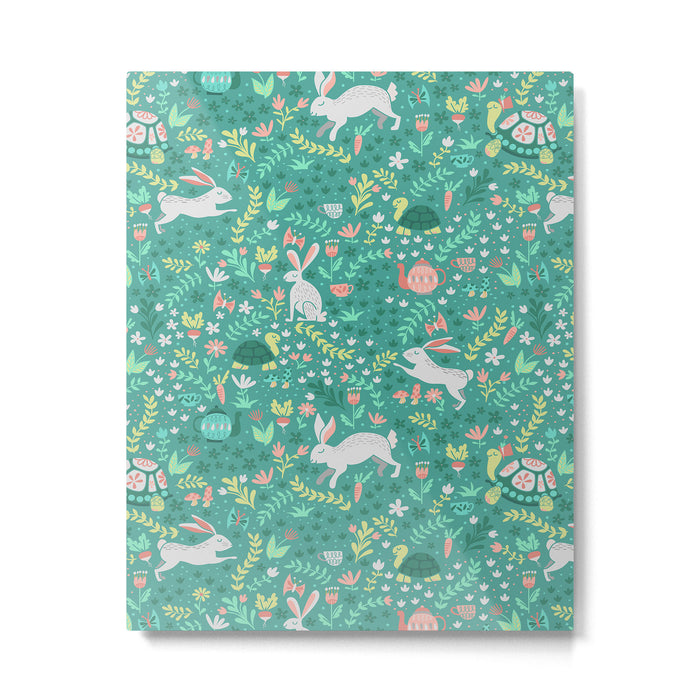 Spring Pattern of Bunnies with Turtles Metal Print Gallery Image 1
