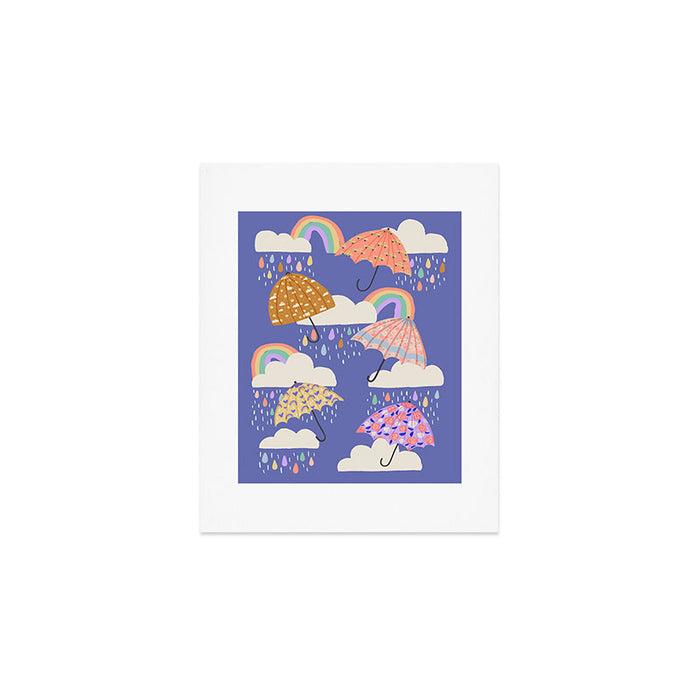 Spring Rain with Umbrellas Art Print Gallery Image 1