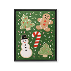 Sweet Christmas Cookies on Green Framed Canvas Print Gallery Image 6