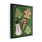 Sweet Christmas Cookies on Green Framed Canvas Print Gallery Image 2