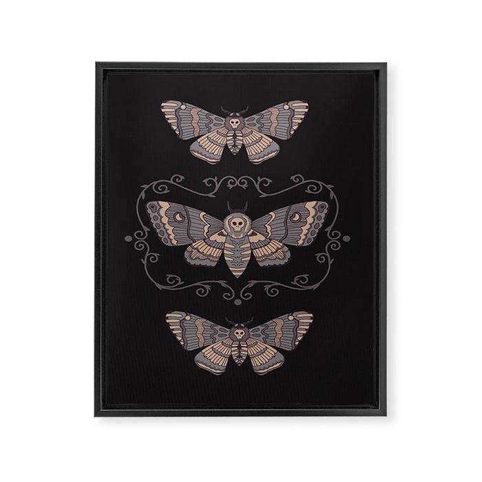 Taxidermy Death Moth at Midnight Framed Canvas Print Gallery Image 1