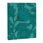 Teal Floral Flourish - Large Canvas Print Gallery Image 6