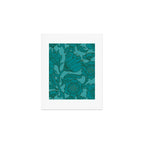 Teal Floral Flourish - Large Art Print Gallery Image 1