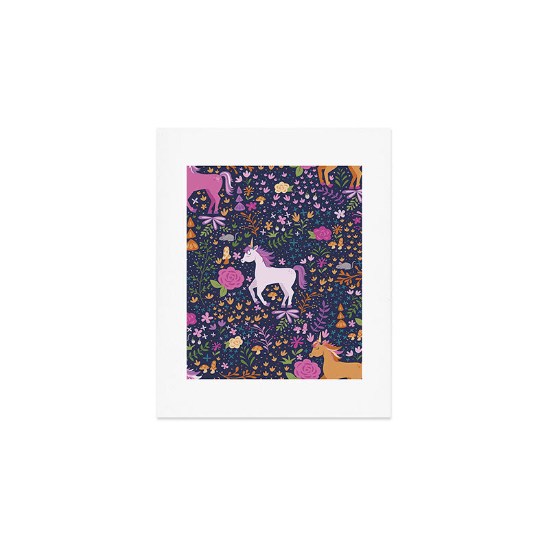 Unicorns Dancing in an Enchanted Garden Art Print Gallery Image 1