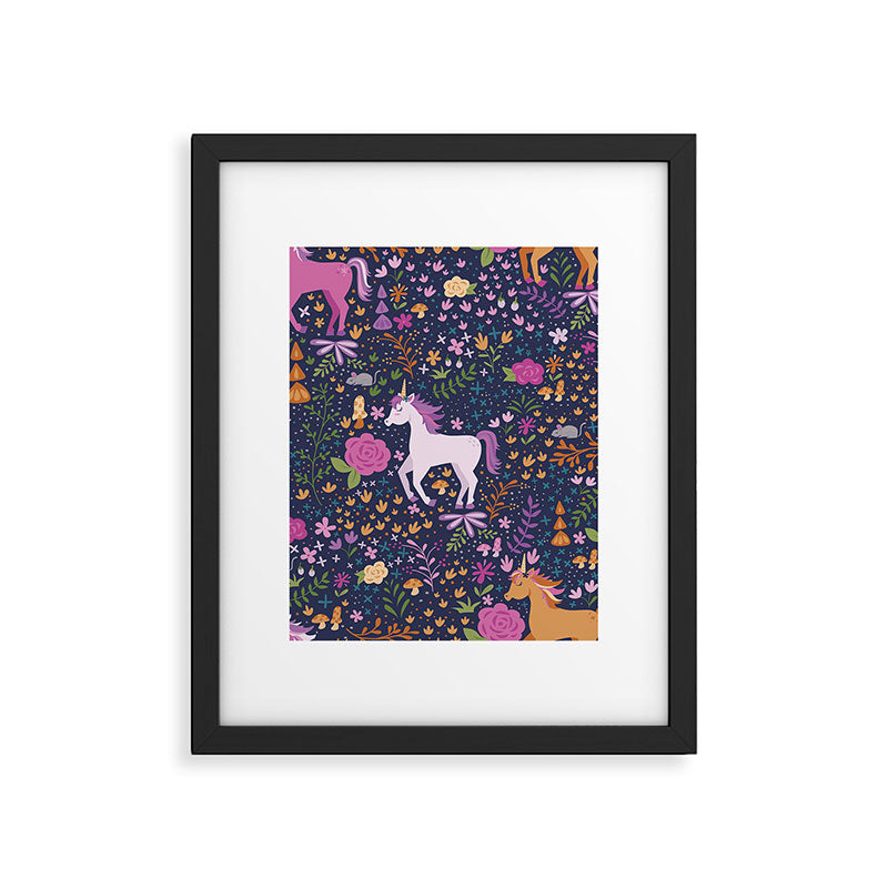 Unicorns Dancing in an Enchanted Garden Framed Art Print Gallery Image 6