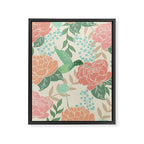 Victorian Garden with Hummingbird Framed Canvas Print Gallery Image 6
