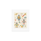 Vintage Inspired Robots in Space Art Print Gallery Image 1