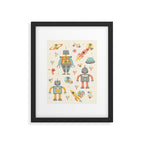 Vintage Inspired Robots in Space Framed Art Print Gallery Image 5