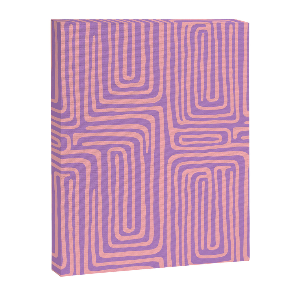 Abstract Stripe in wild violet swirl  Canvas Print Gallery Image 6