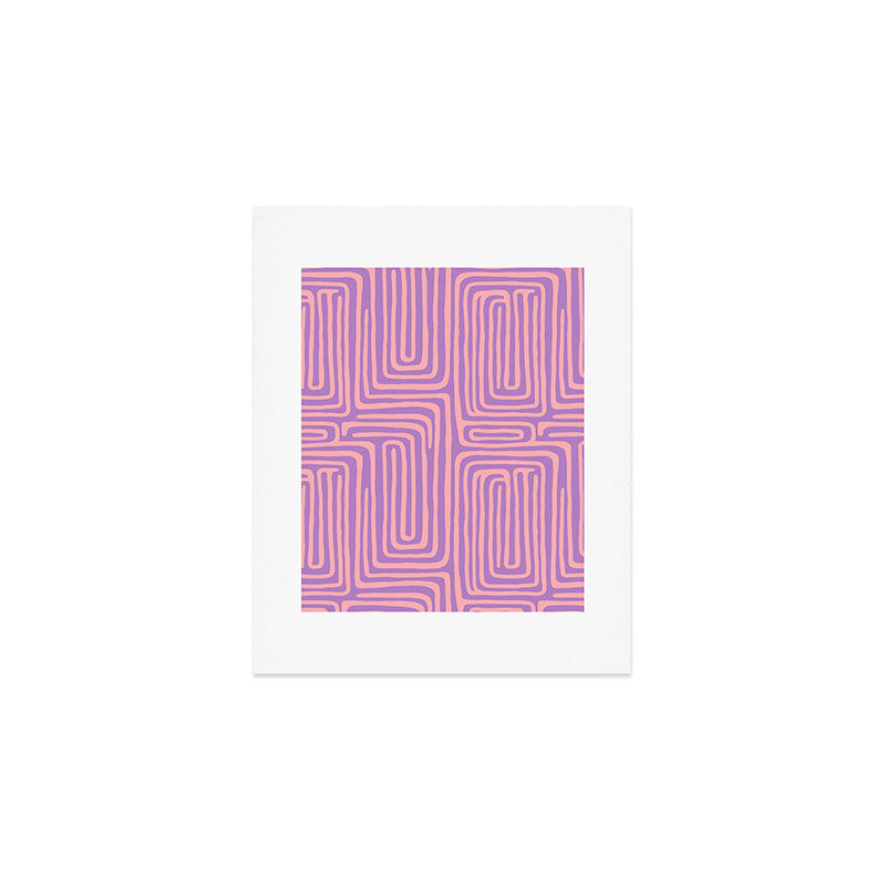 Abstract Stripe in wild violet swirl  Art Print Gallery Image 1