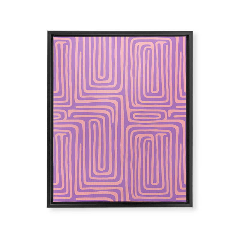 Abstract Stripe in wild violet swirl  Framed Canvas Print Gallery Image 6
