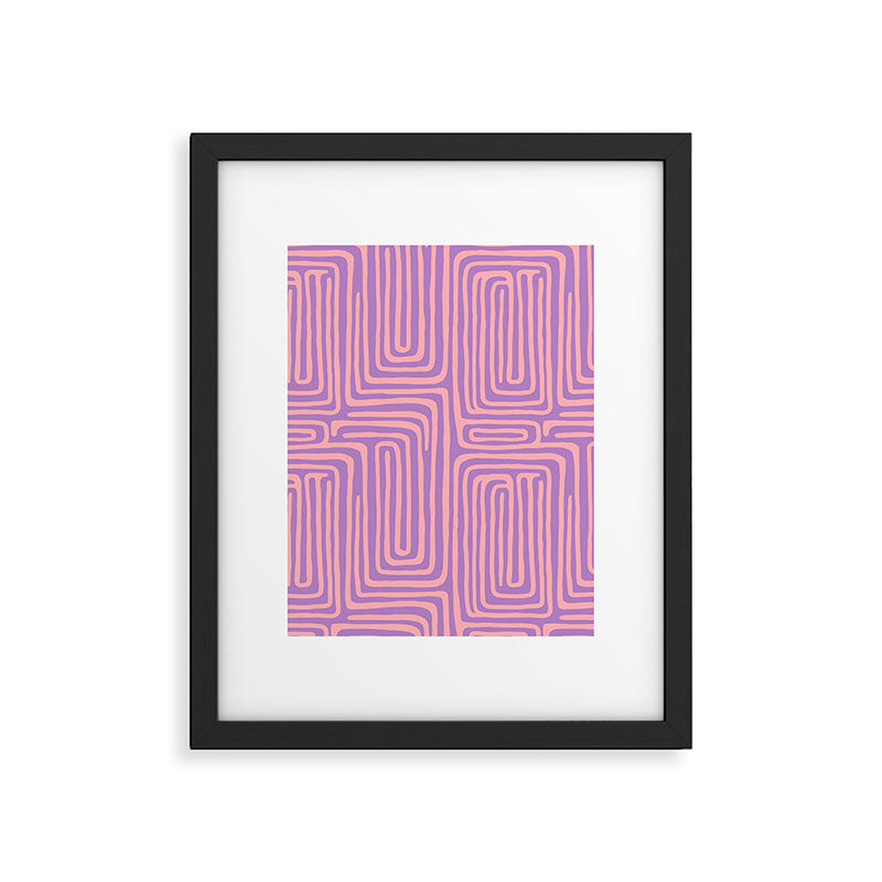 Abstract Stripe in wild violet swirl  Framed Art Print Gallery Image 5
