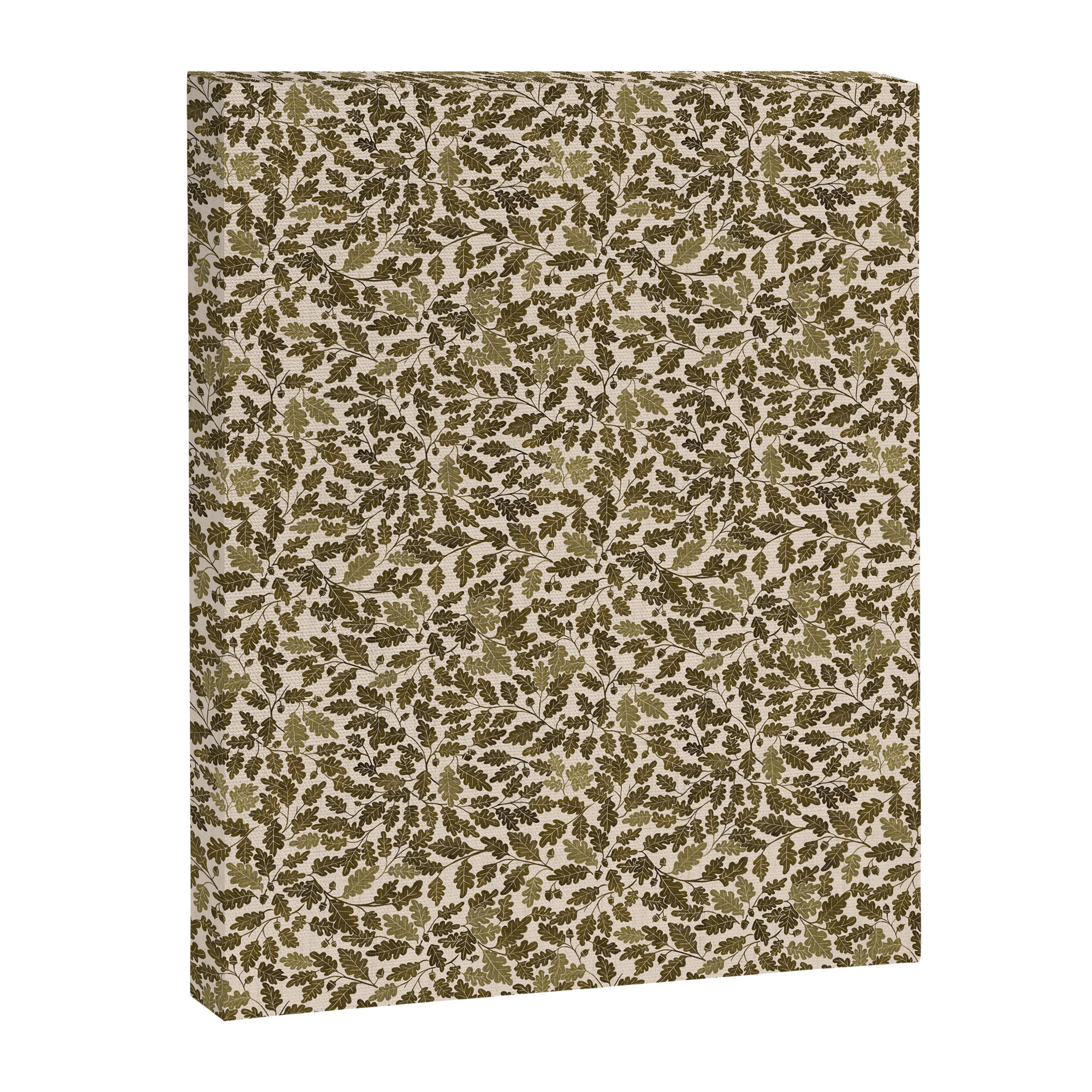 Autumn Oak Pattern in Olive Canvas Print Gallery Image 6
