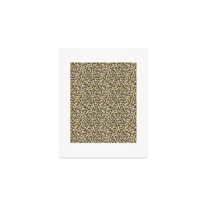 Autumn Oak Pattern in Olive Art Print Gallery Image 1