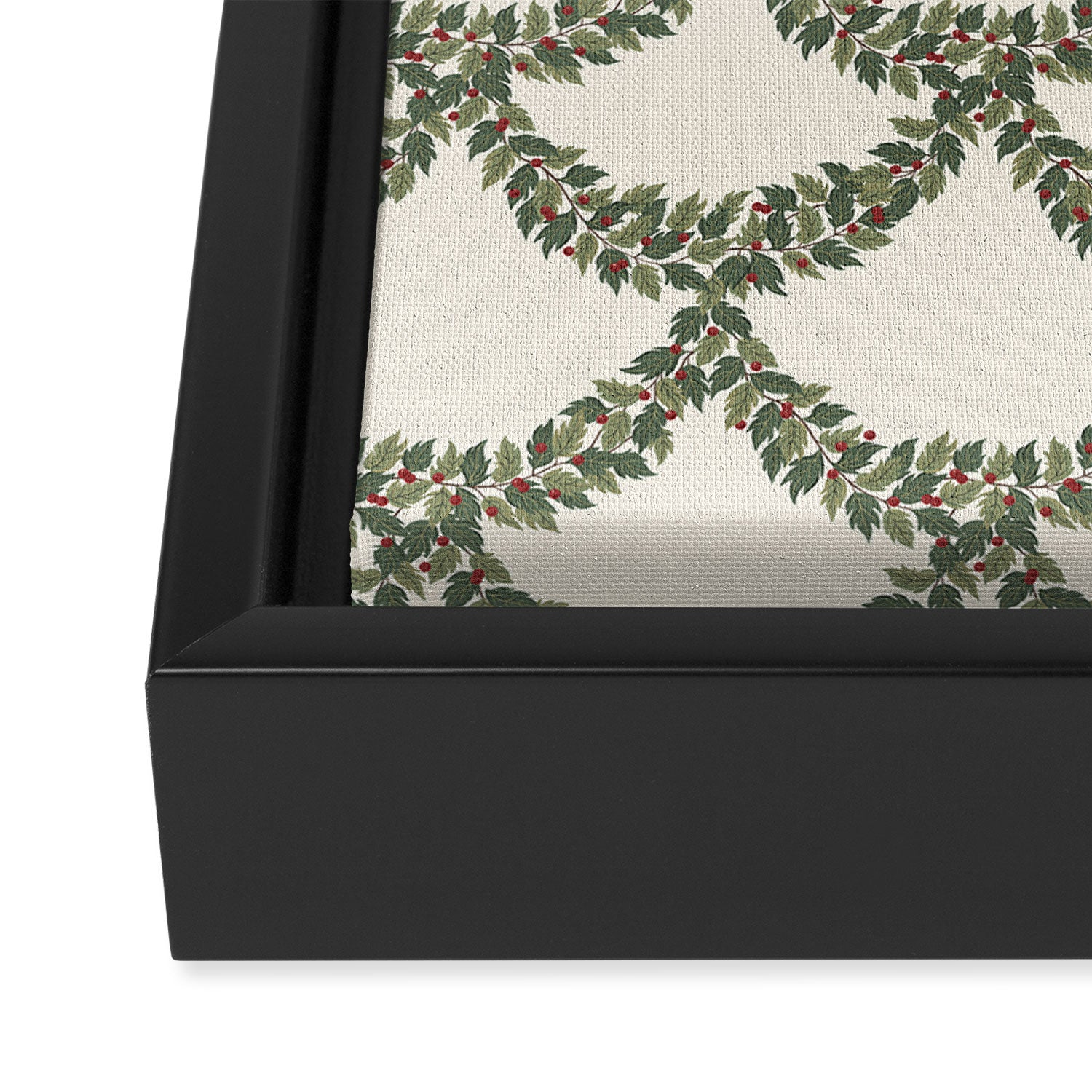 Boughs of Holly Pattern Framed Canvas Print Gallery Image 3