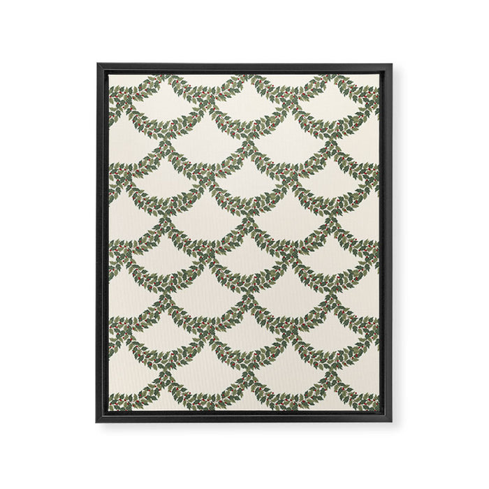 Boughs of Holly Pattern Framed Canvas Print Gallery Image 1
