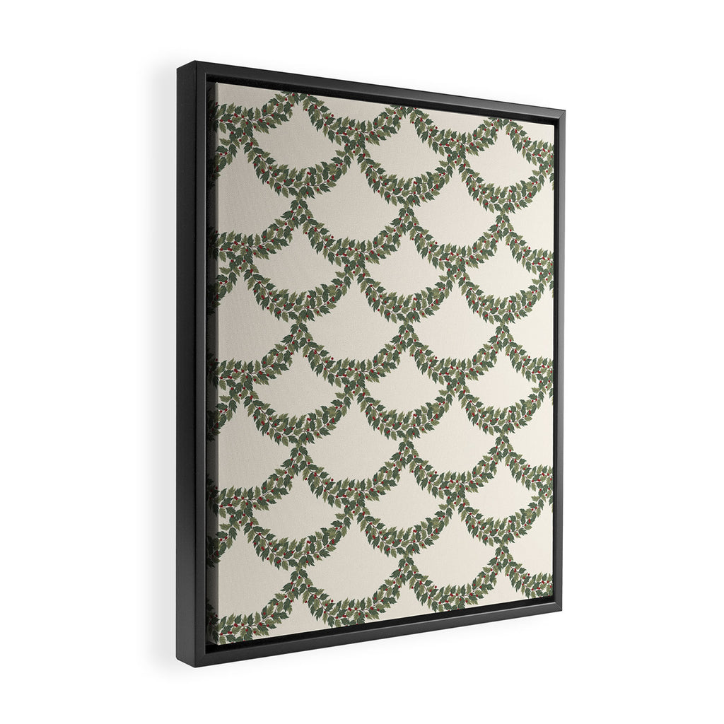 Boughs of Holly Pattern Framed Canvas Print Gallery Image 2