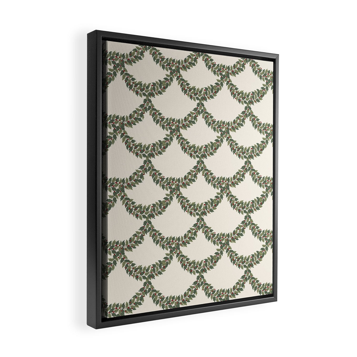 Boughs of Holly Pattern Framed Canvas Print Gallery Image 2