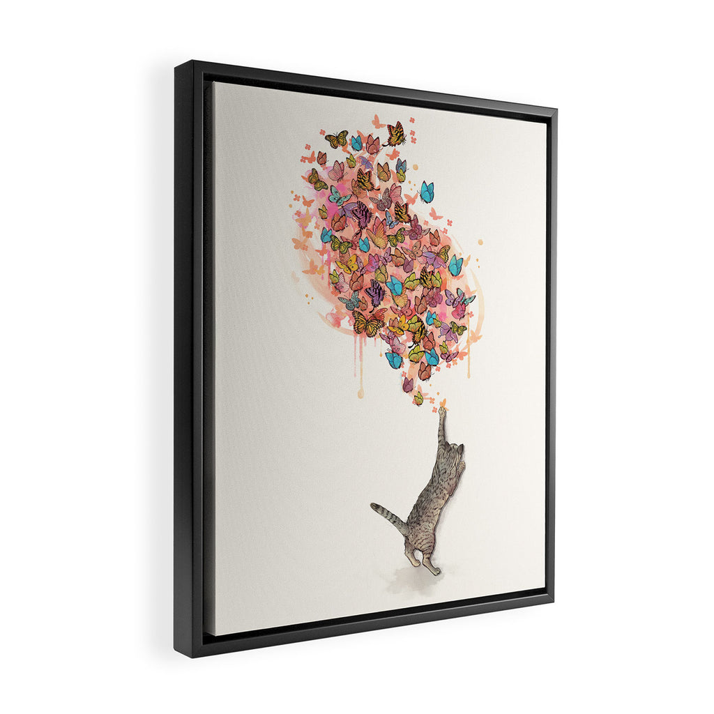 catching butterflies Framed Canvas Print Gallery Image 2