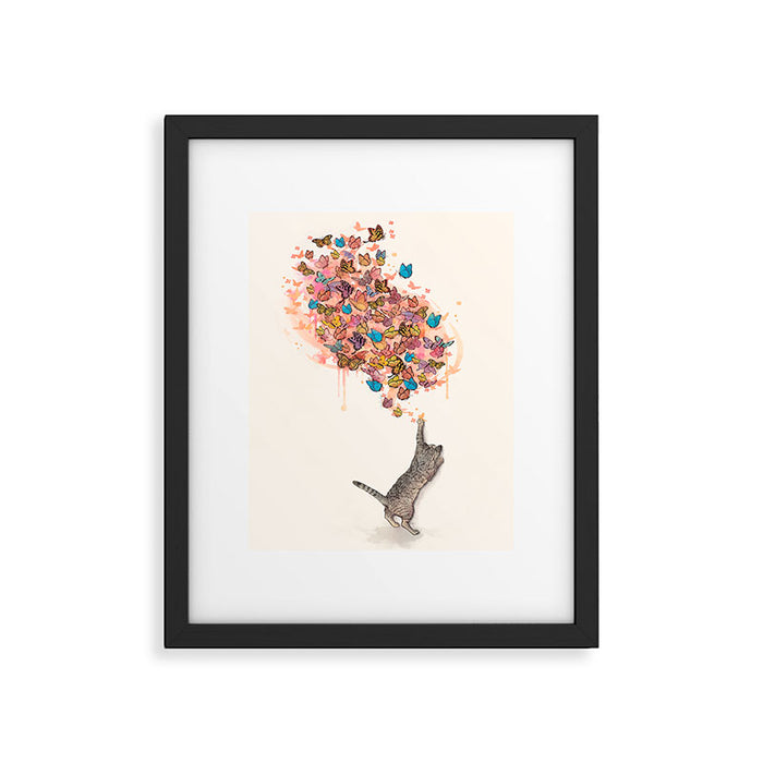 catching butterflies Framed Art Print Gallery Image 1