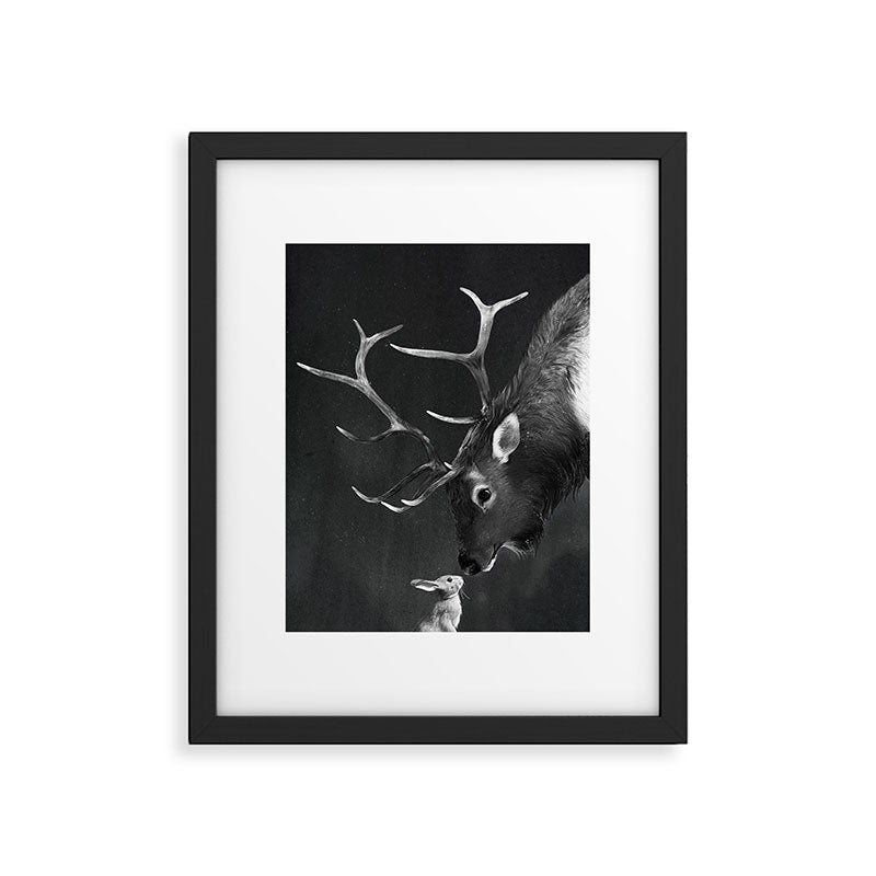 Elk and Rabbit Framed Art Print Gallery Image 4