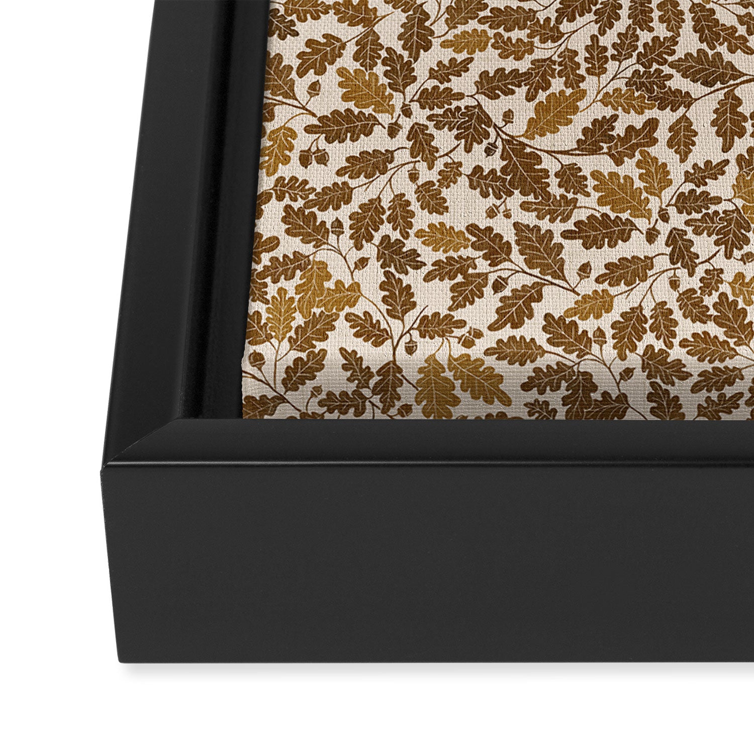 Golden Autumn Oak Pattern Framed Canvas Print Gallery Image 3