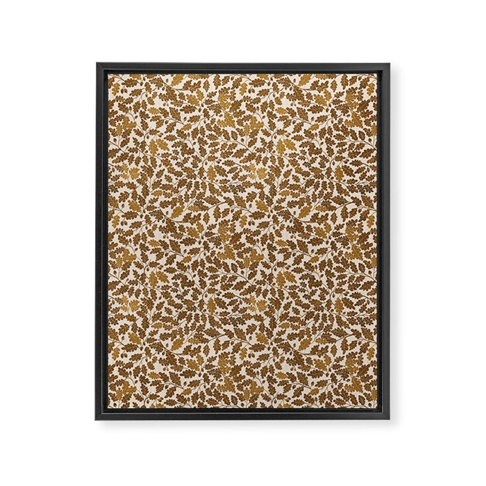 Golden Autumn Oak Pattern Framed Canvas Print Gallery Image 1
