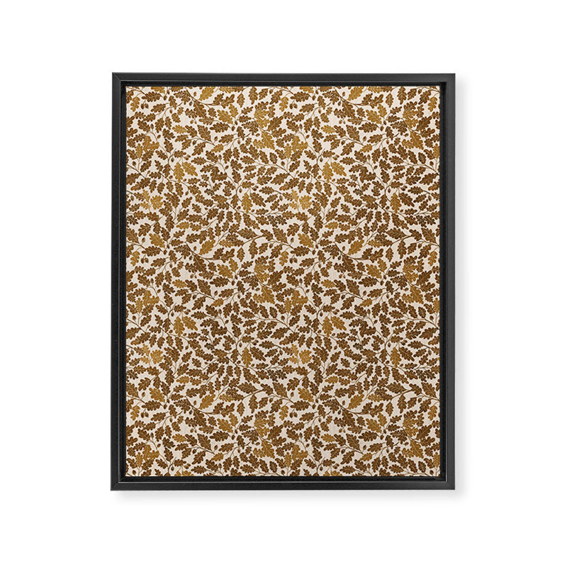 Golden Autumn Oak Pattern Framed Canvas Print Gallery Image 6