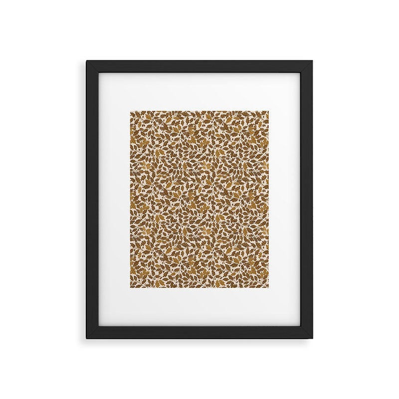 Golden Autumn Oak Pattern Framed Art Print Gallery Image 5