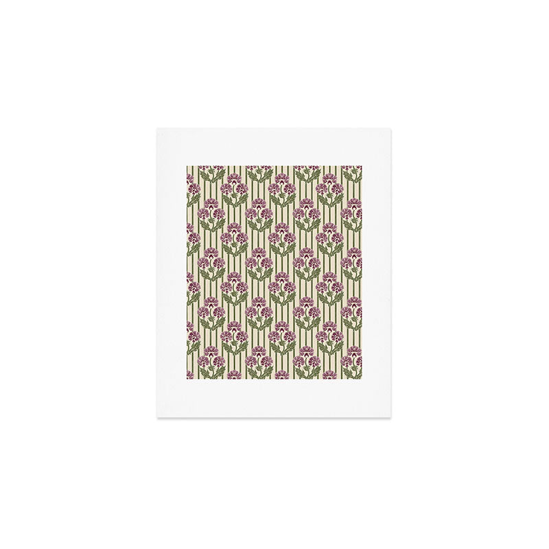 Highland Floral Stripe Art Print Gallery Image 1