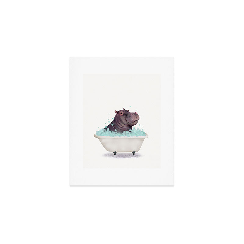 Hippo in the Bathtub  Art Print Gallery Image 1