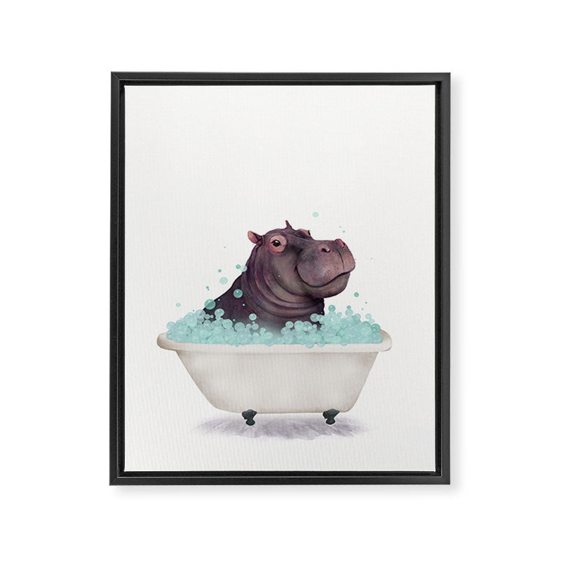 Hippo in the Bathtub  Framed Canvas Print Gallery Image 8