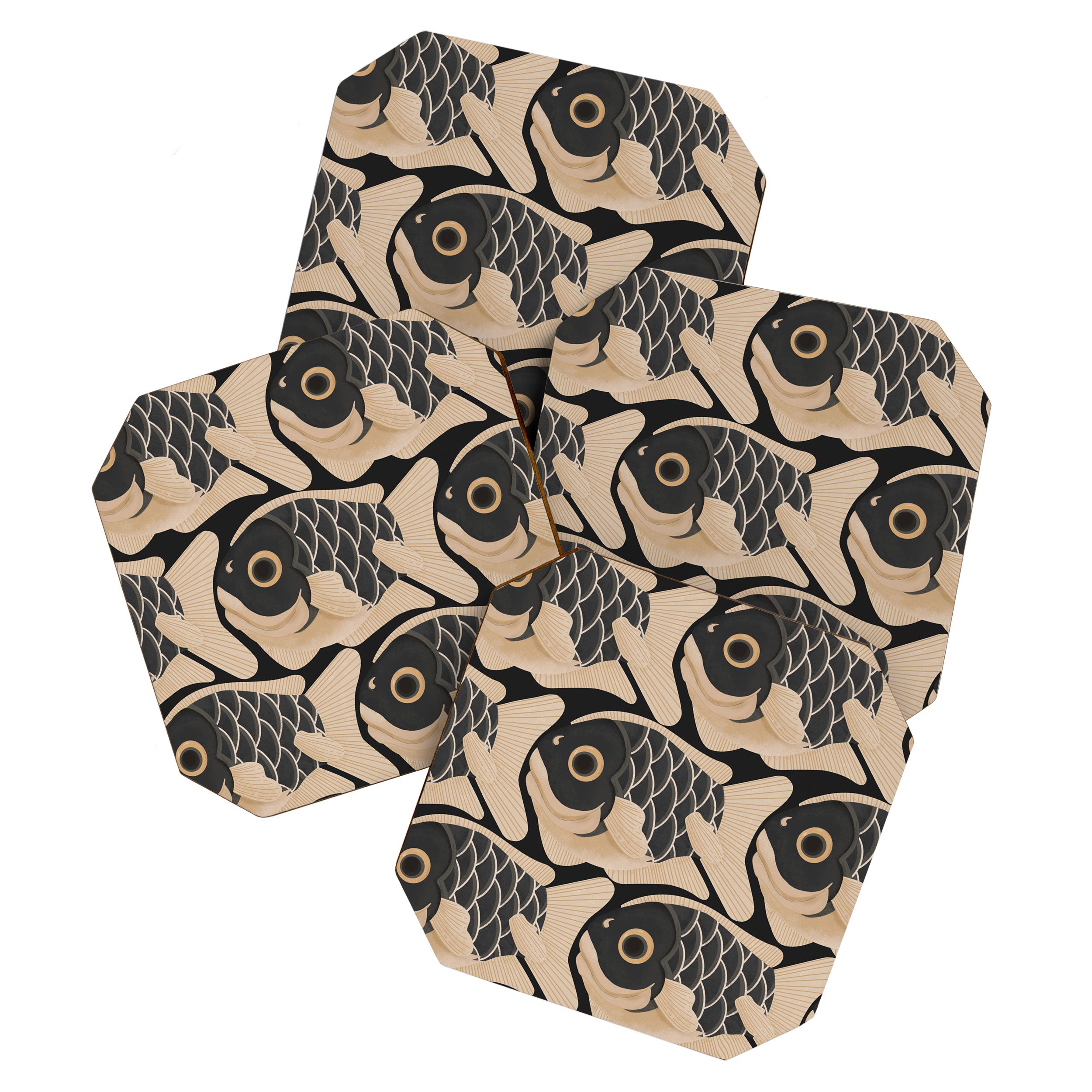 Japanese Koi Fish Pattern Coaster Gallery Image 1