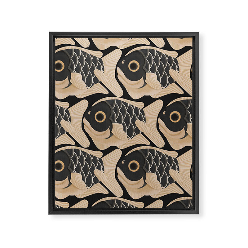 Japanese Koi Fish Pattern Framed Canvas Print Gallery Image 6
