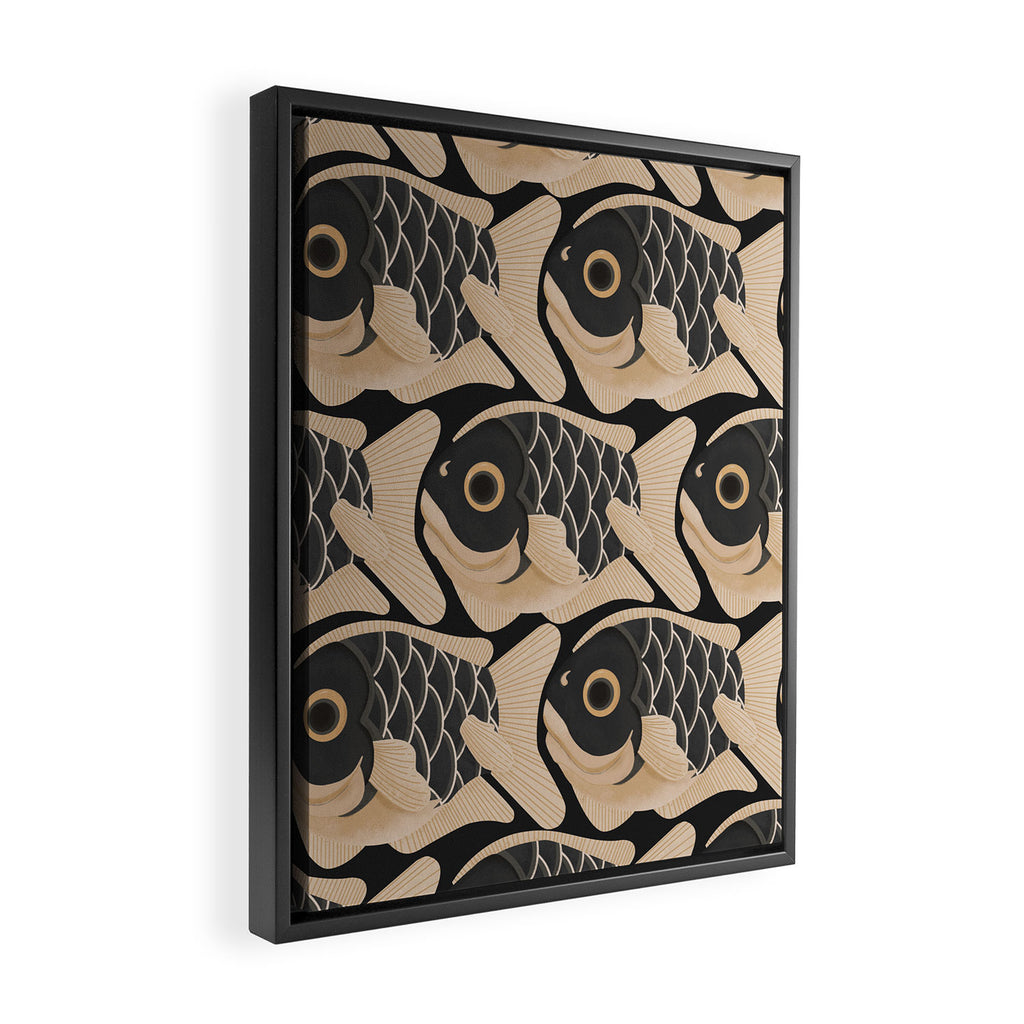 Japanese Koi Fish Pattern Framed Canvas Print Gallery Image 2