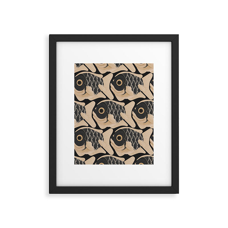 Japanese Koi Fish Pattern Framed Art Print Gallery Image 5