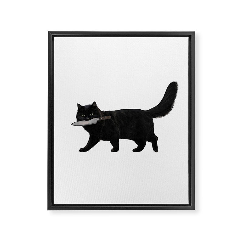 Knife Cat Framed Canvas Print Gallery Image 8