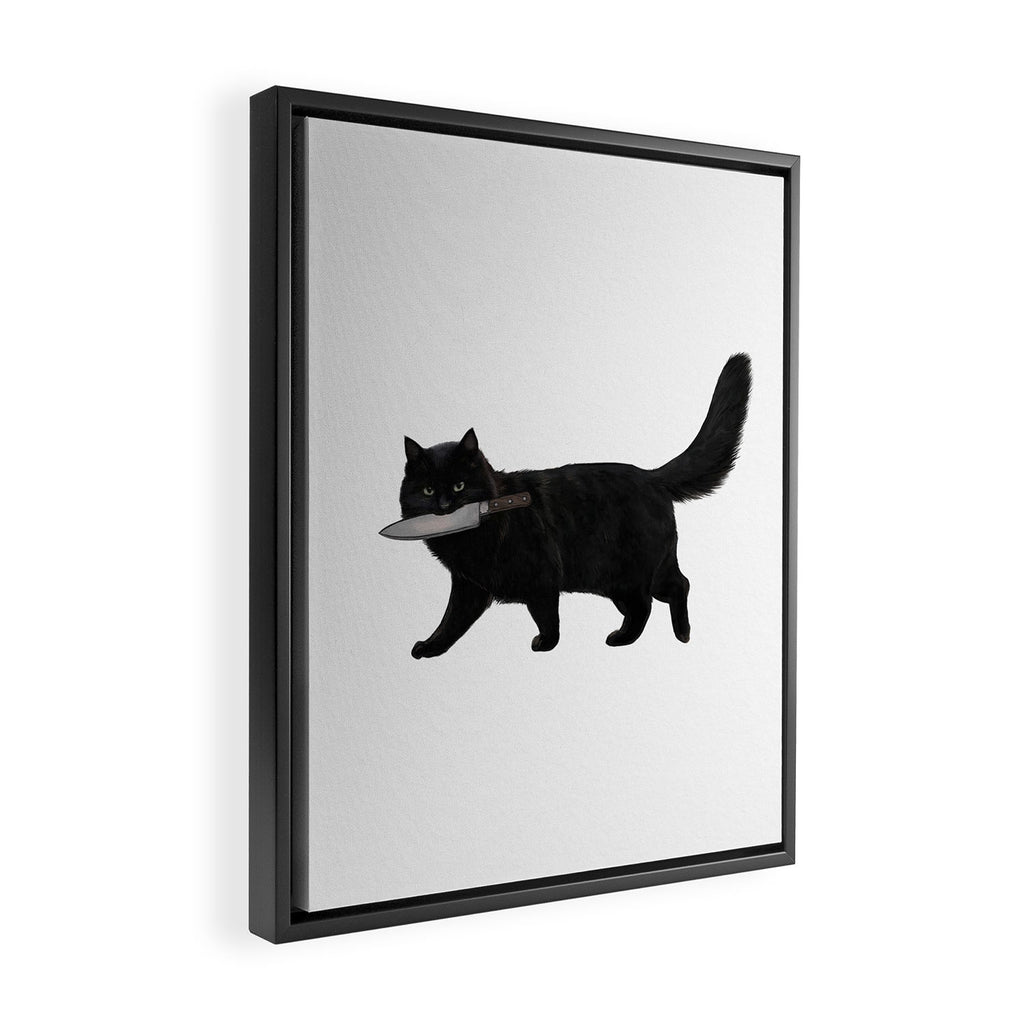Knife Cat Framed Canvas Print Gallery Image 2