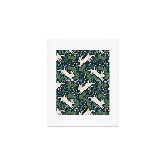 Moonlight Garden Bunnies Art Print Gallery Image 1