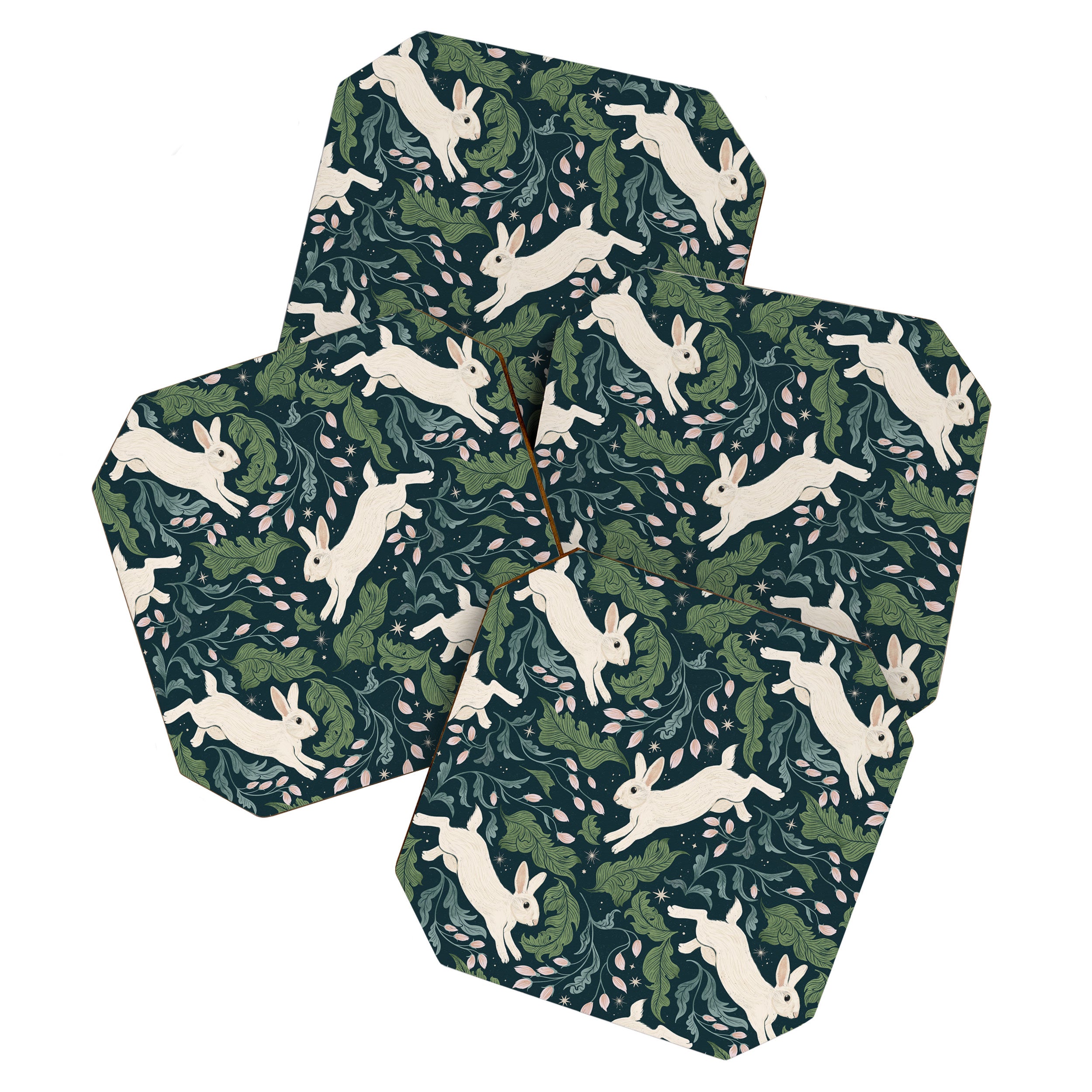 Moonlight Garden Bunnies Coaster Gallery Image 1