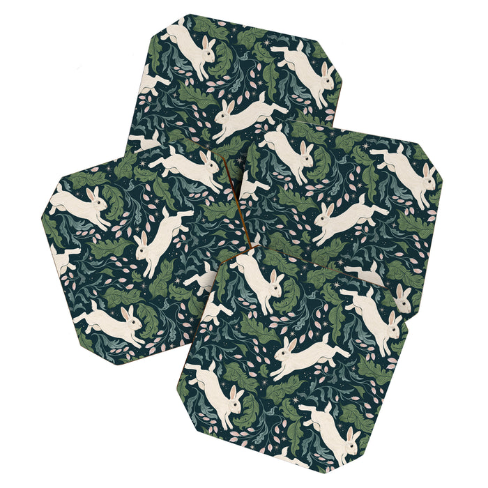 Moonlight Garden Bunnies Coaster Gallery Image 1