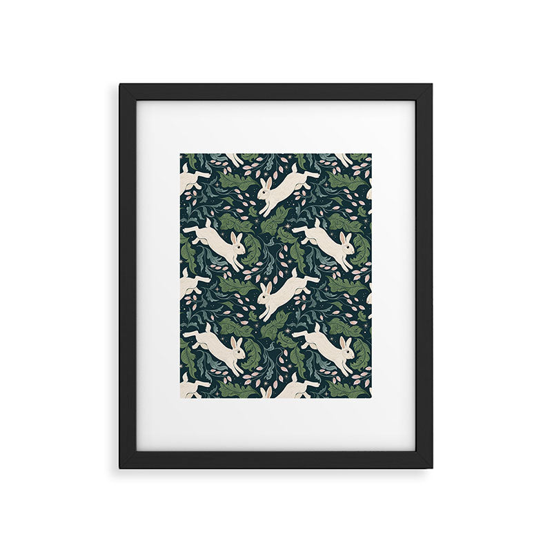 Moonlight Garden Bunnies Framed Art Print Gallery Image 5