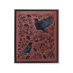 Raven Branch in Rust and Mineral Dust Framed Canvas Print Gallery Image 6