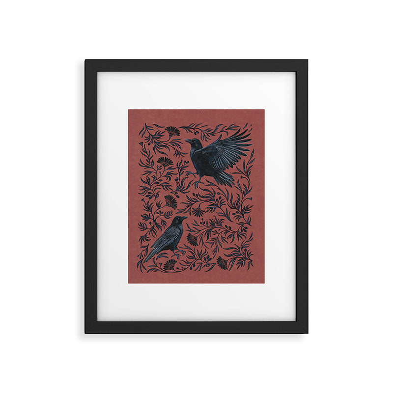 Raven Branch in Rust and Mineral Dust Framed Art Print Gallery Image 5