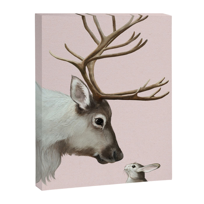 Reindeer and rabbit Canvas Print Gallery Image 1