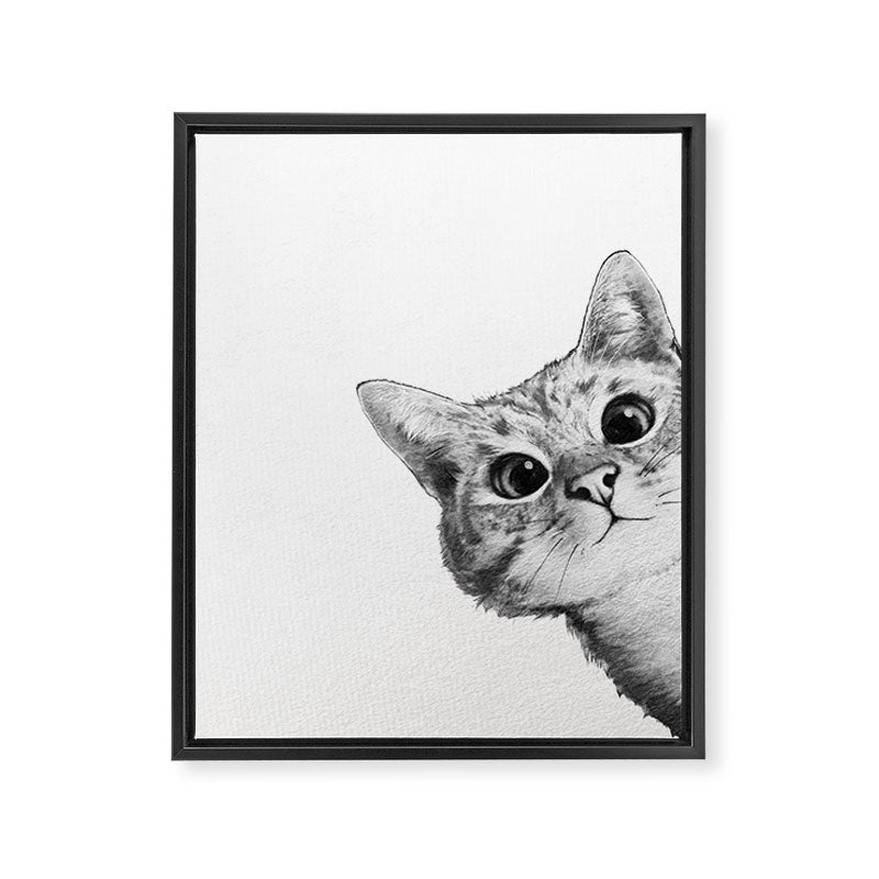 sneaky cat Framed Canvas Print Gallery Image 3