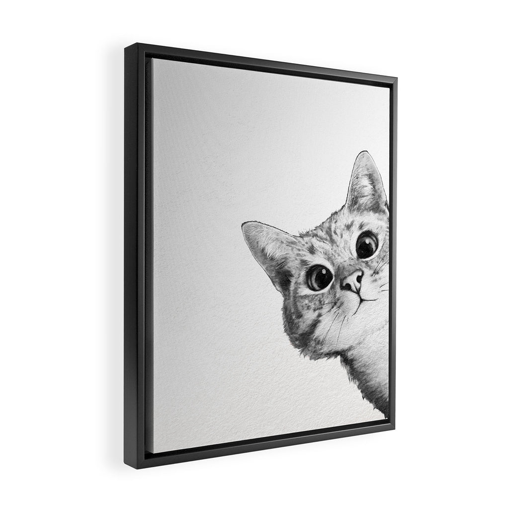sneaky cat Framed Canvas Print Gallery Image 2